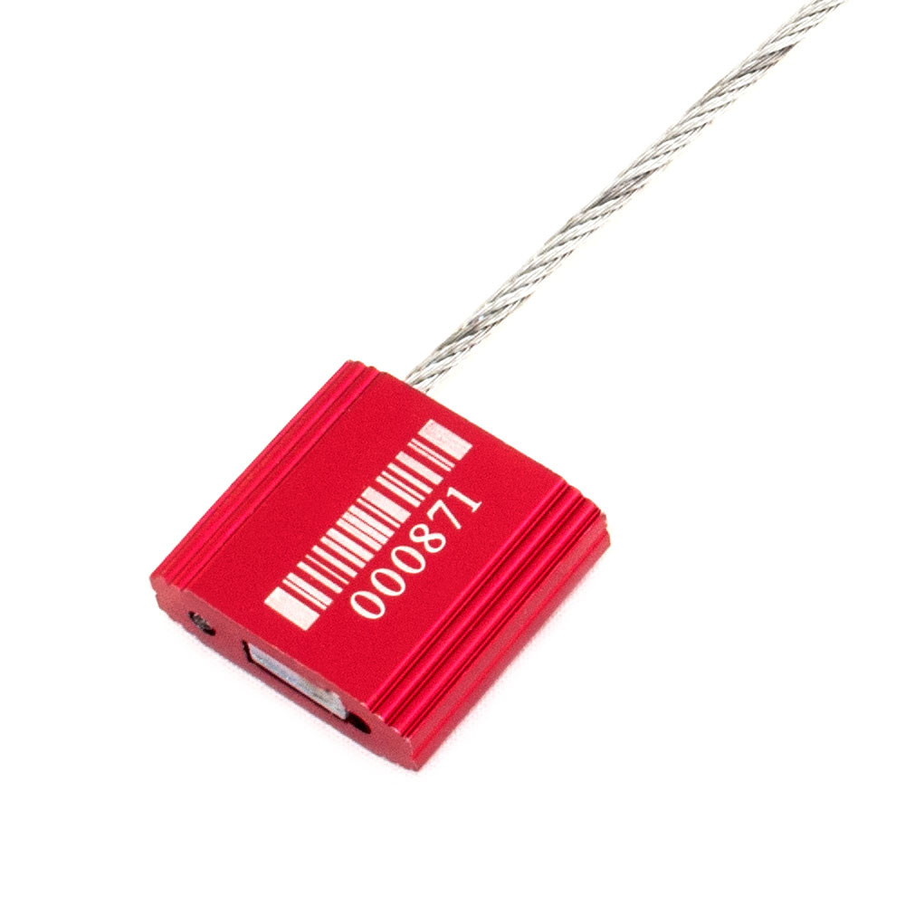 CABLE  Security Lock Seal with 2.4mm-12"  25 pcs. Numbered / Barcode, RED