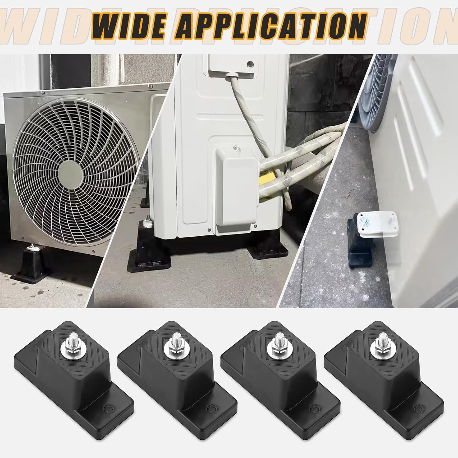 4Pack Rubber Vibration Isolator Mounting Bracket, Air Conditioner Mounting Br...