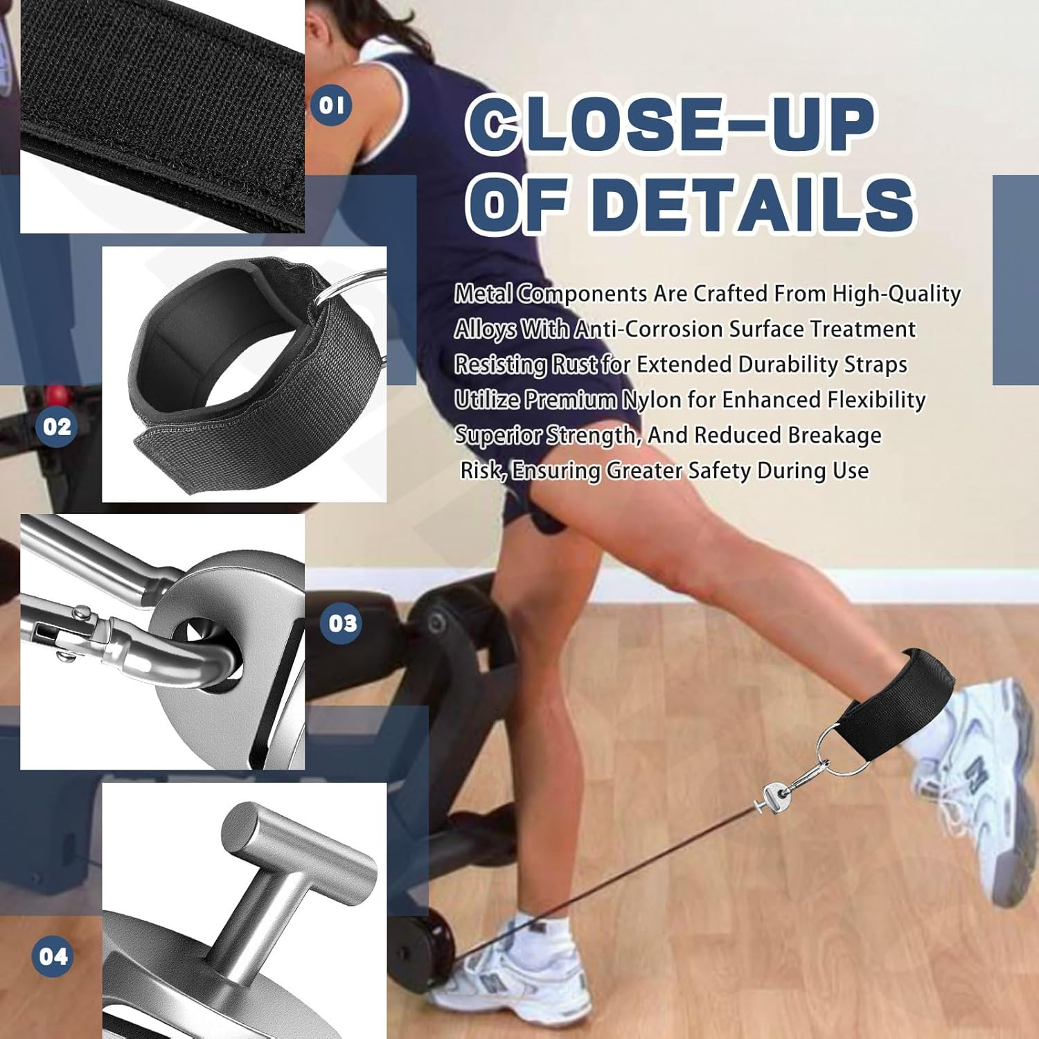 Adjustable Ankle Straps with T Lock Adapter for Tonal Gym Machine