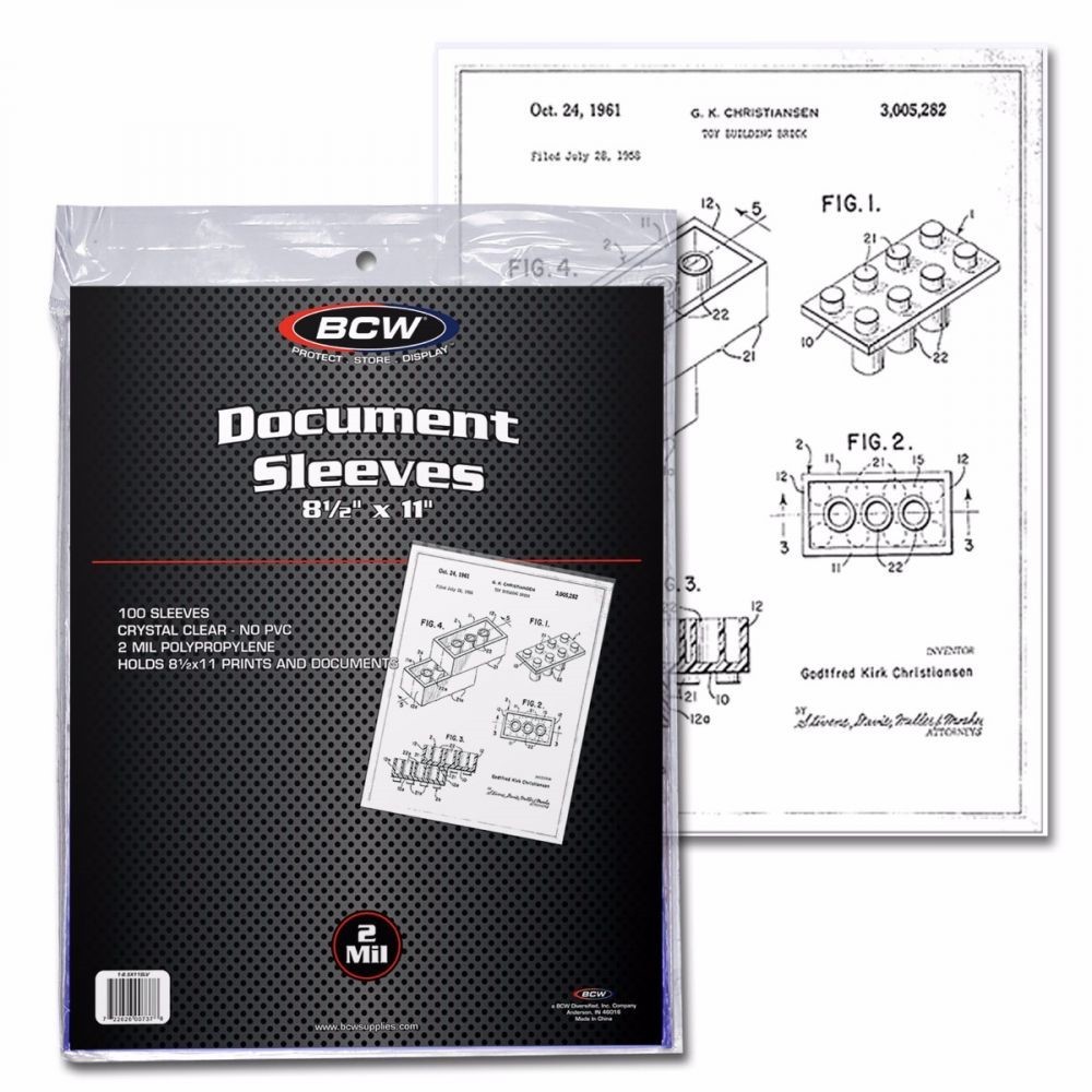 1000 BCW Document Print Sleeves Large 8.5x11 Poly Holders 2 Mil A4 Size 10 Packs