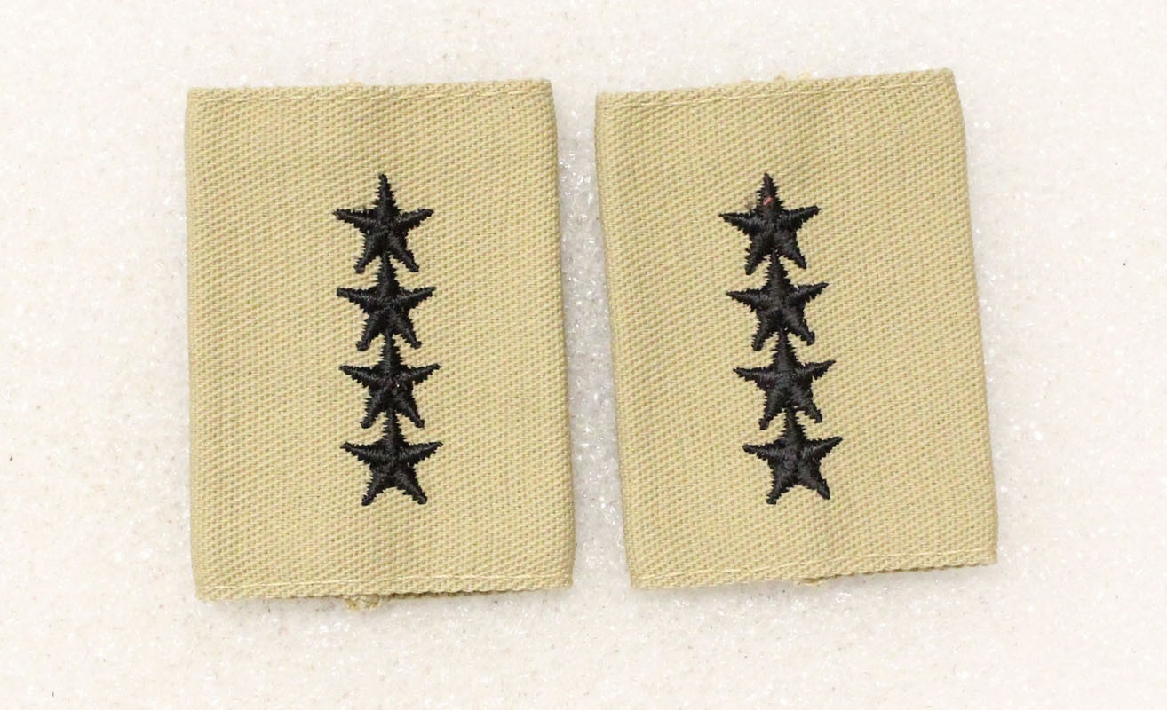 Cloth Military Rank 032: Army 4 Star General, pair - DCP jacket tab