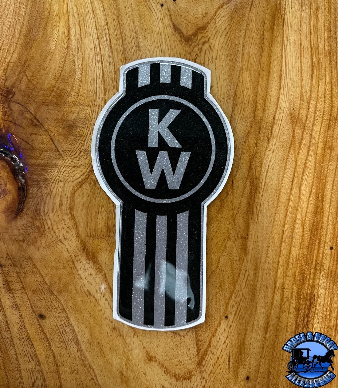 New Style Dark Gray/Silver Kenworth Emblem Decal Replacement High Quality