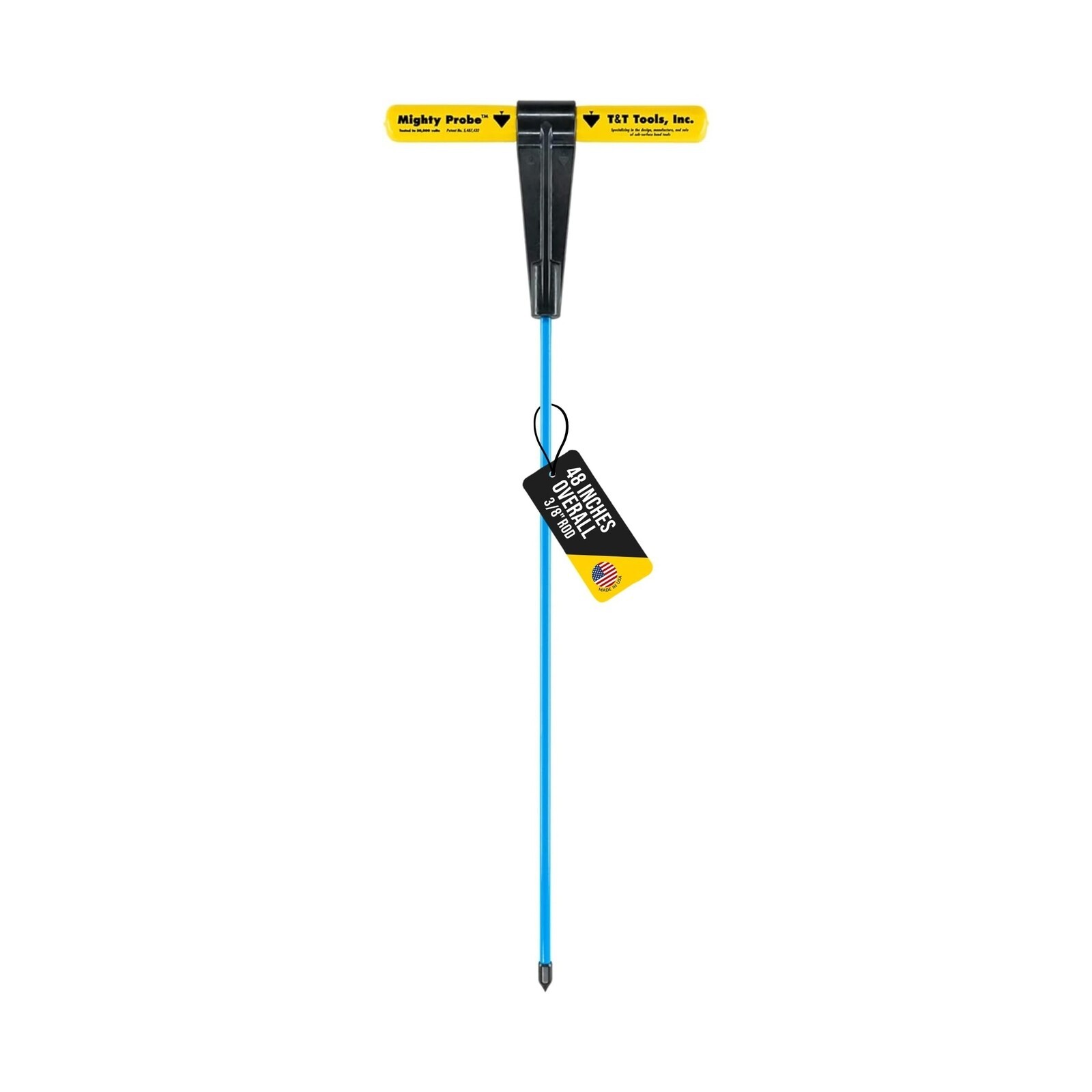 T&T Tools 48" Mighty Probe Insulated Metal Soil Probe w/ 3/8"Metal Round Rod 1Pk