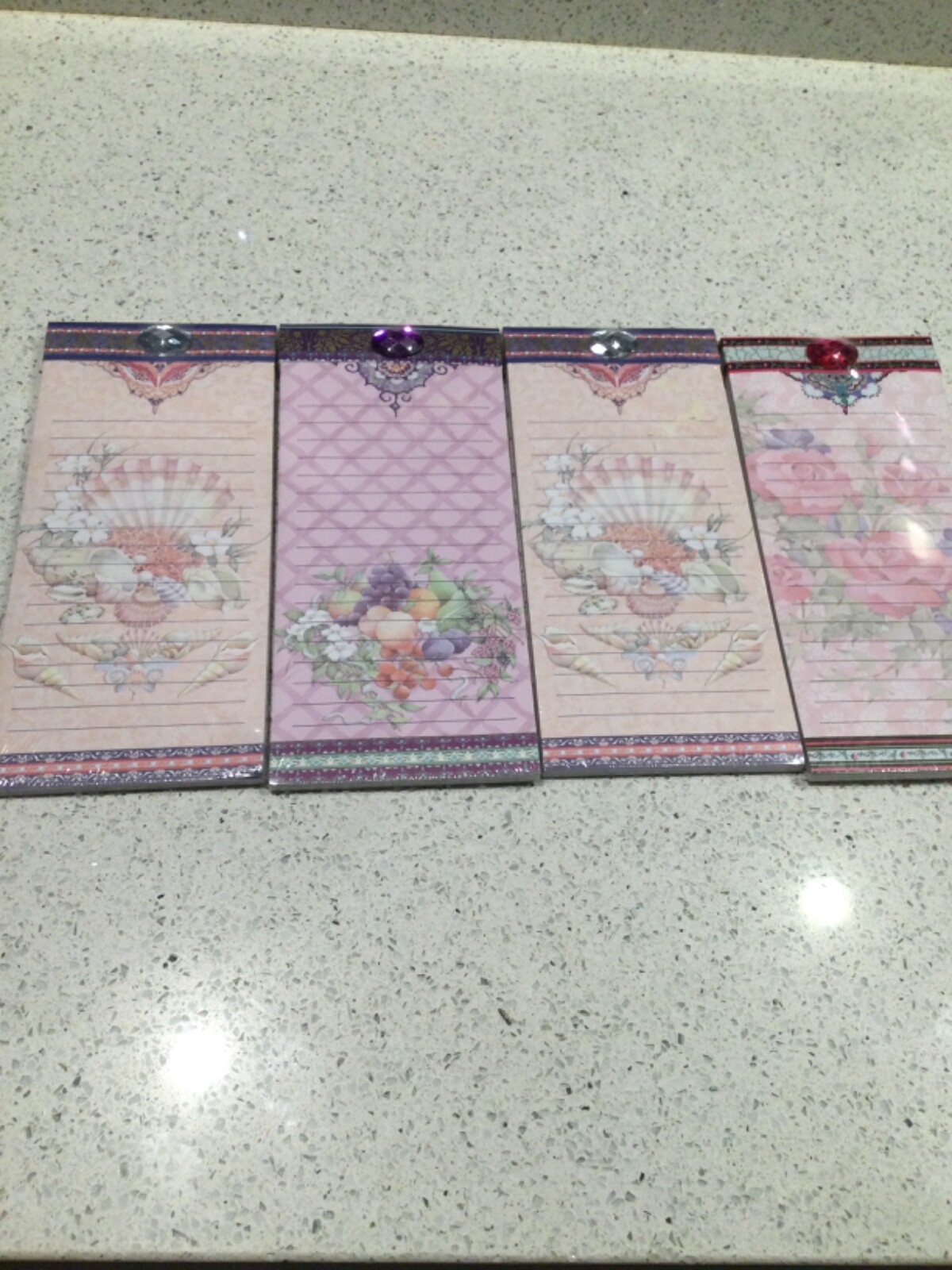 Floral  Note Pad NEW Lot of 4 magnetic 55 sheets pictura Kate Follows