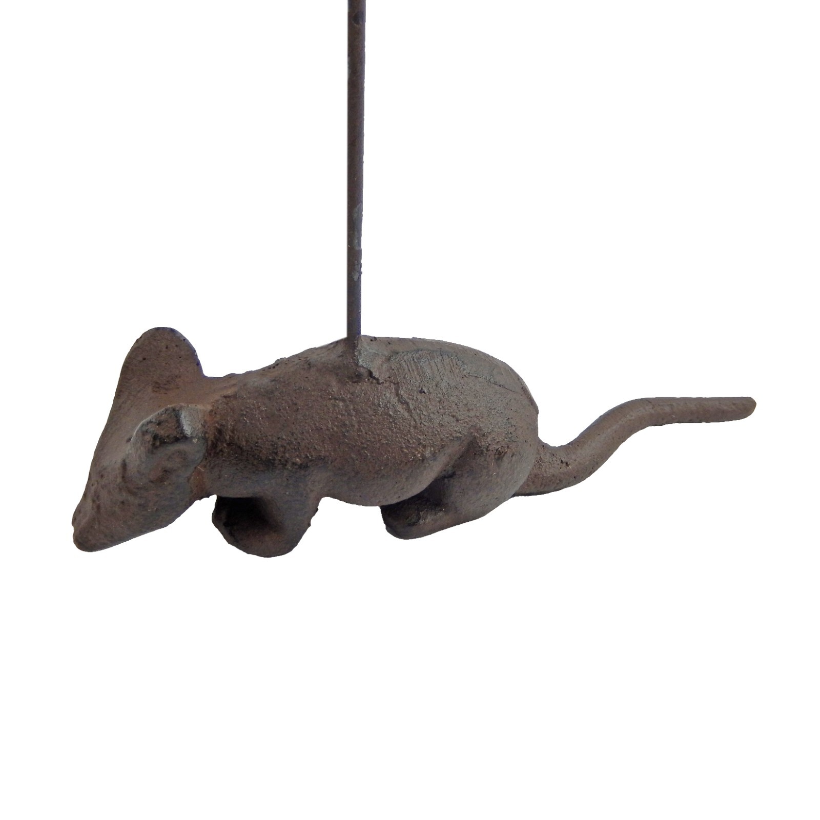 Rustic Cast Iron Tiny Mouse Office Card Holder Cheese Name Table Top Display