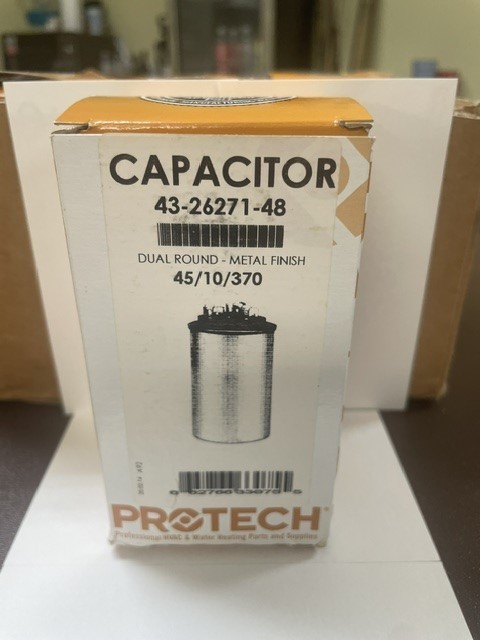 PROTECH 43-26271-48  45/10/370  CAPACITOR DUAL ROUND METAL FINISH NEW! FREE SHIP