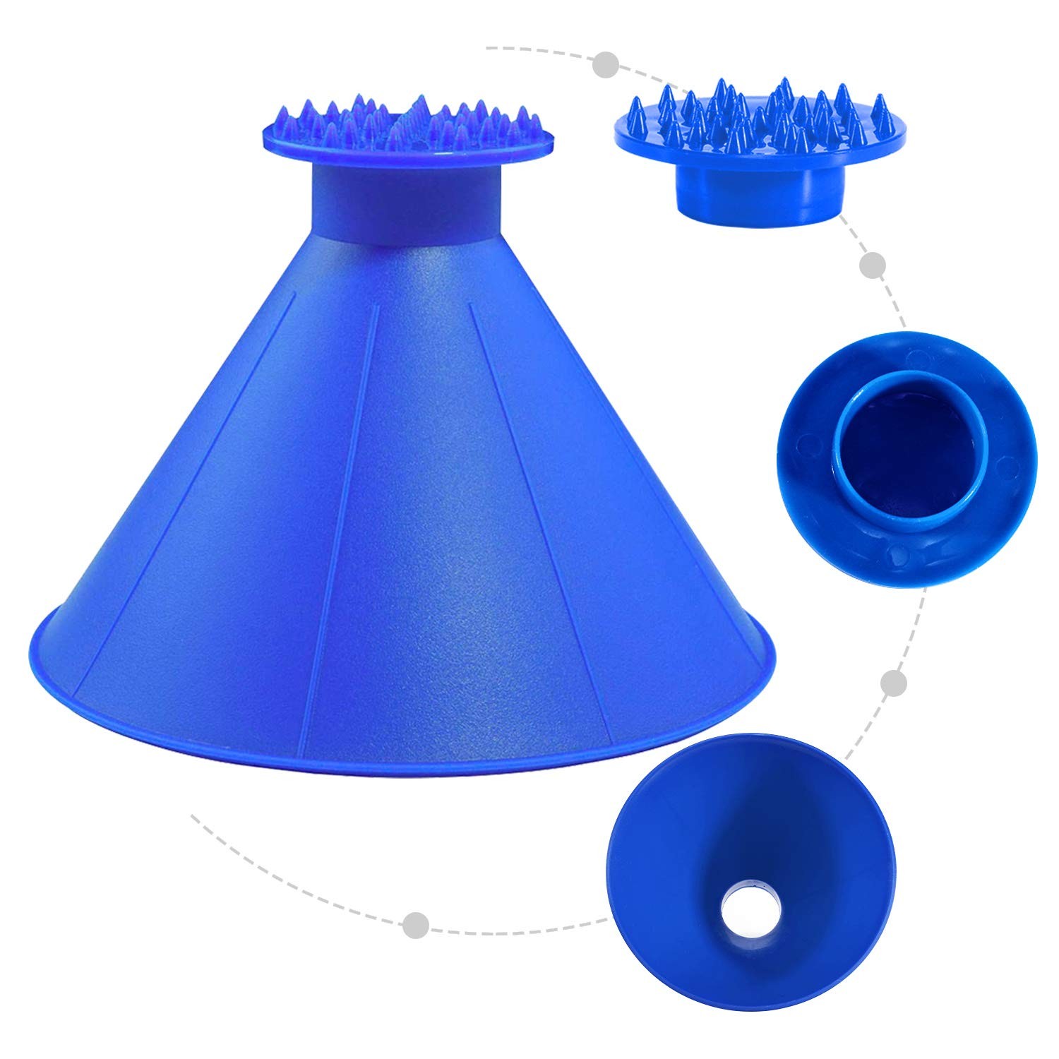 Magical Ice Scrapers for Car Windshield - 2 Pack Cone Magic blue