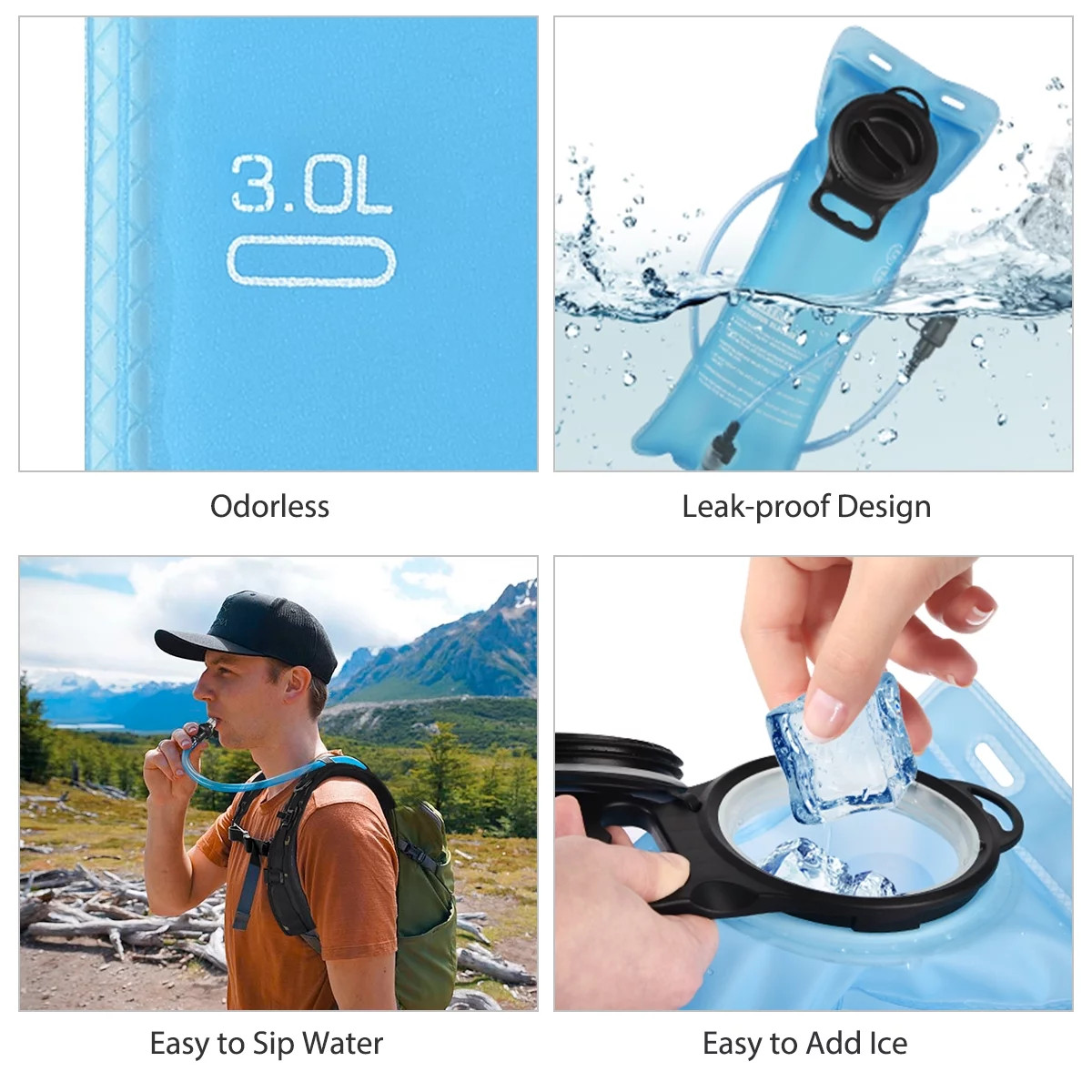 17L Hydration Backpack with 3L TPU Water Bladder, Water Backpack Hydration Pack