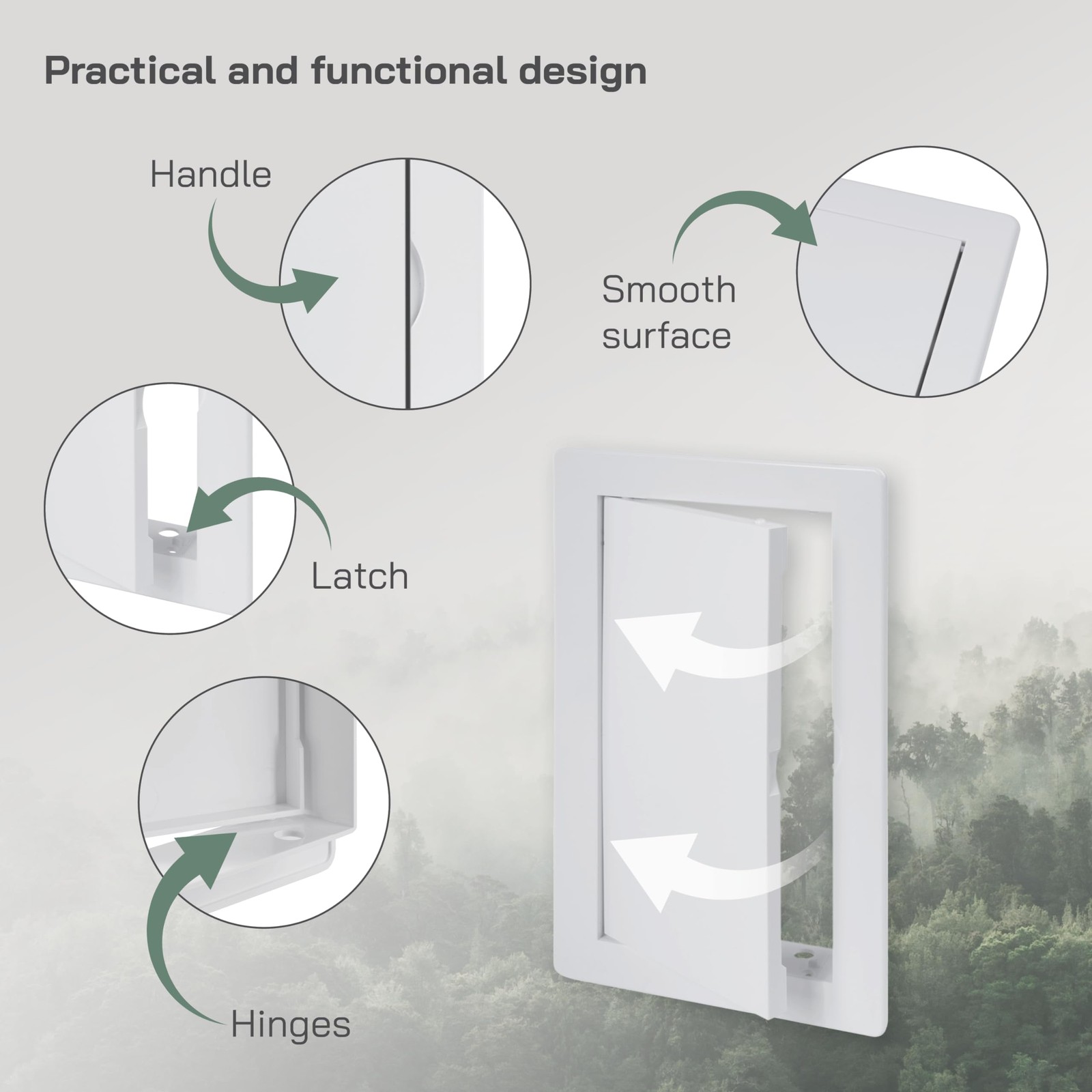 4x8 Inch ABS Plastic Access Panel Door for Wall Ceiling Plumbing White