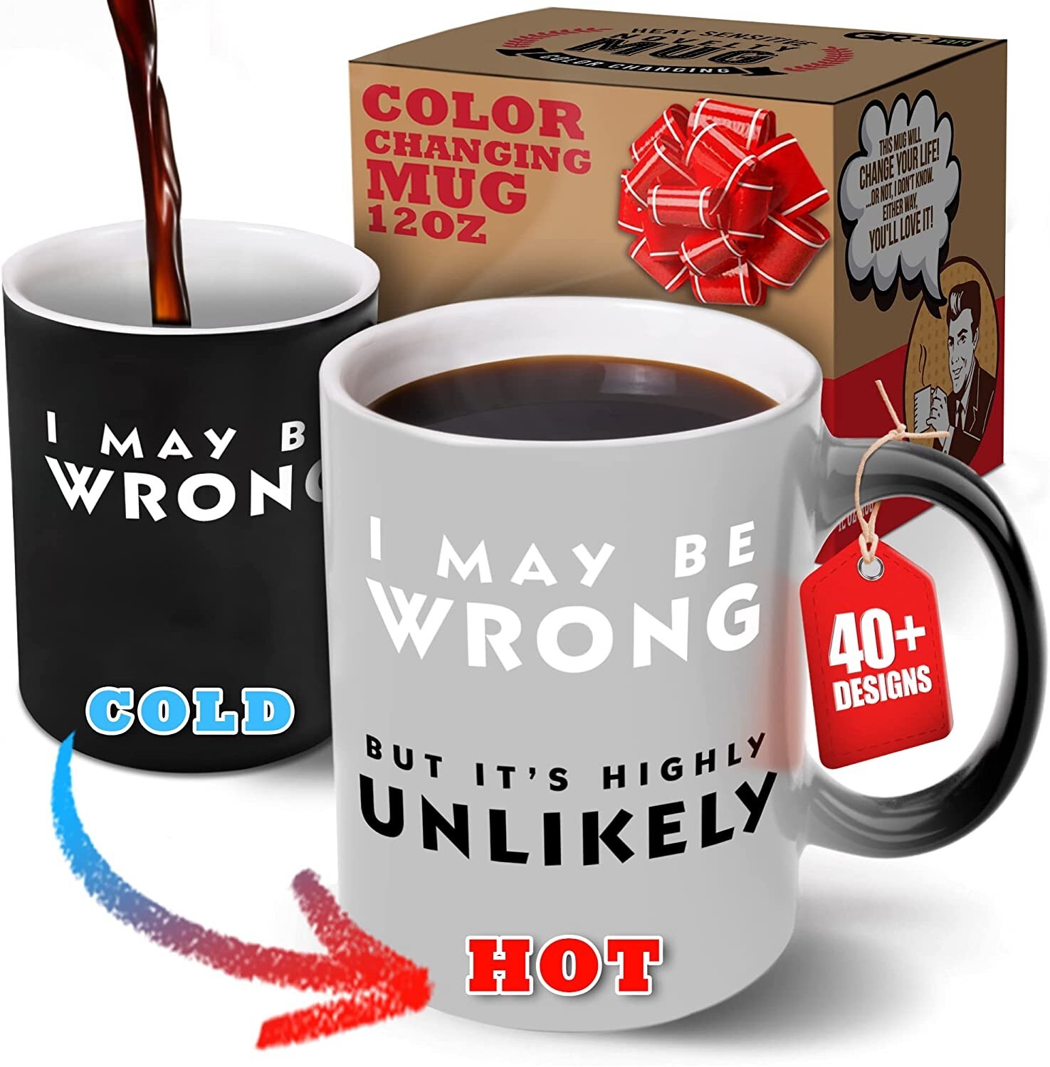 NEW Heat Sensitive Color Changing 12oz Mug - I May Be Wrong, But It's Unlikely