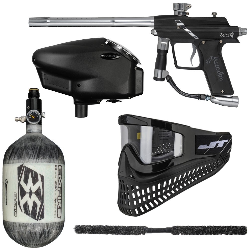 Azodin Blitz 4 Insane Paintball Gun Package Kit - 48/4500  - Black/Silver