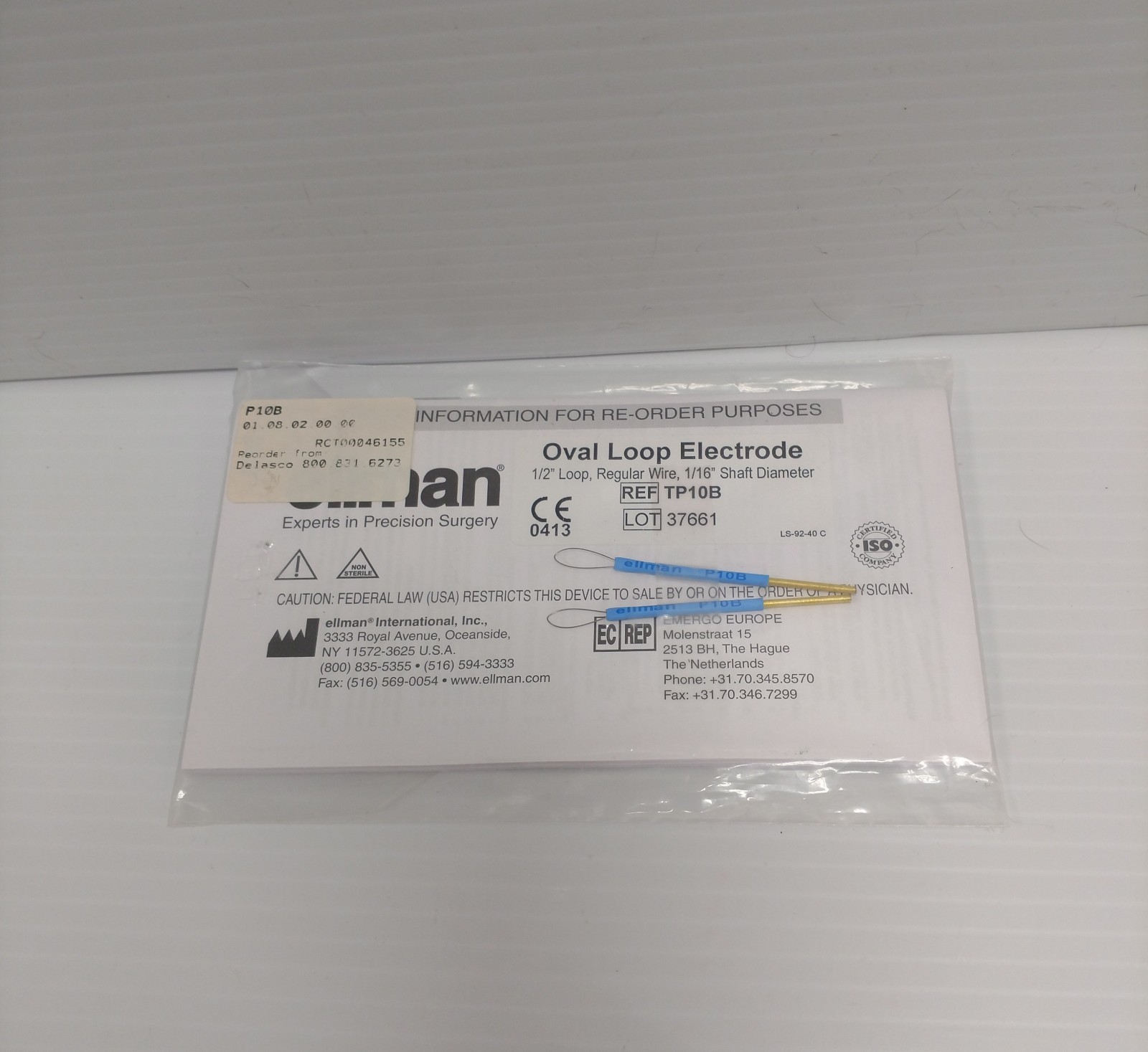 Ellman TP10B 1/2” Oval Loop Electrode, Regular Wire 1/16”