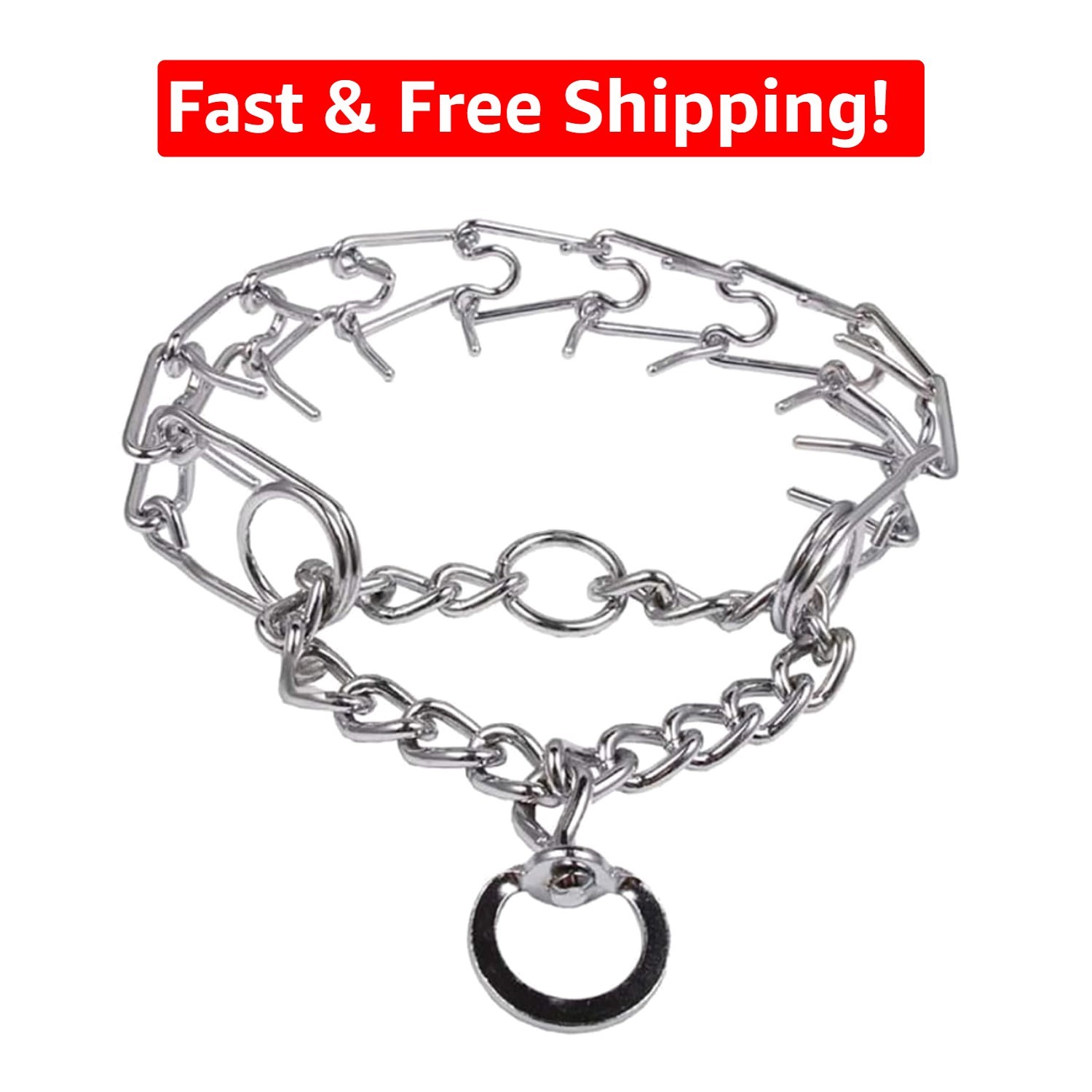 Safe and Effective Stainless Steel Pinch Collar for Medium & Large Dog Training