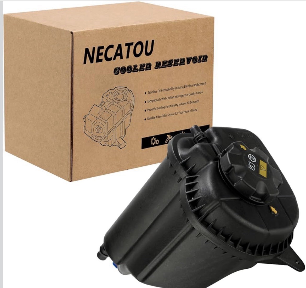 Engine Coolant Reservoir Tank with Cap Compatible with 2007-2018 BMW X5, 2008...
