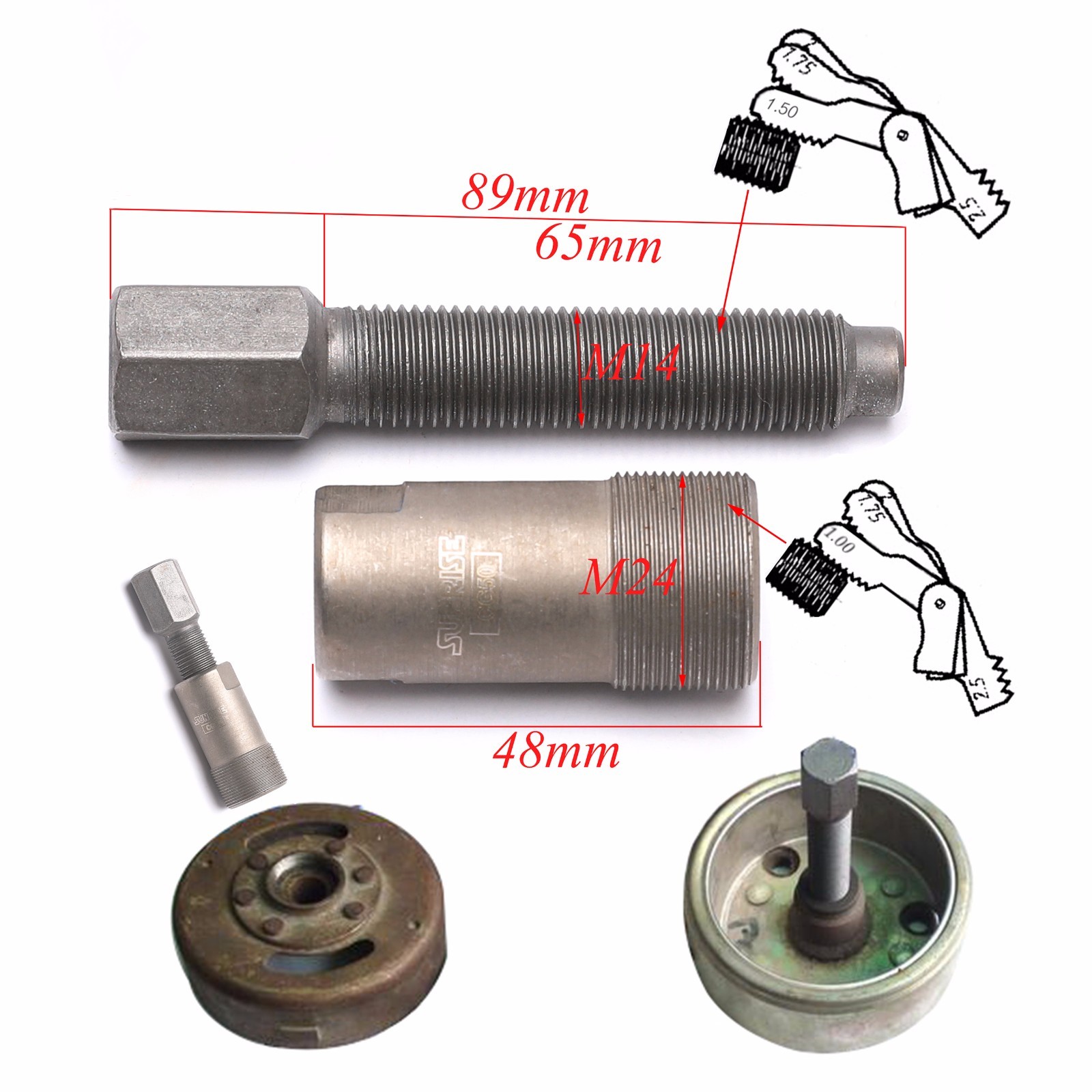 24mm x 1.0 Flywheel Removal puller tool for Yamaha Dirt Dikes ATC70 Motorcycle
