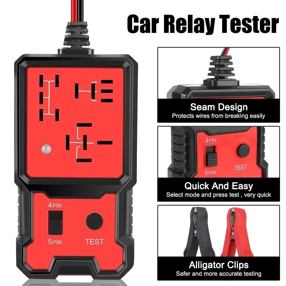 Probador de Relés Automotriz 12V Universal 4/5 Pines Tester Profesional Auto