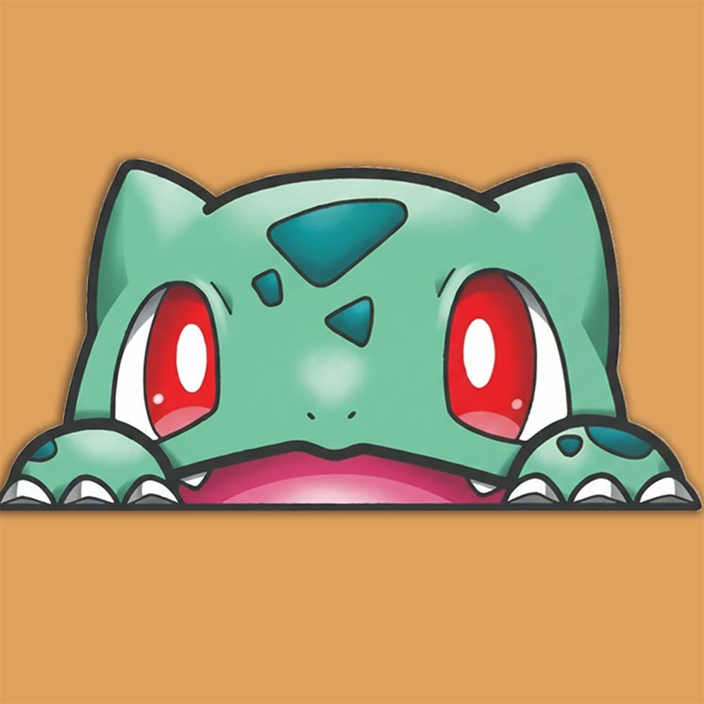 Bulbasaur Peeker Vinyl Decal – Classic Anime-Style Pokémon Sticker Car Laptop