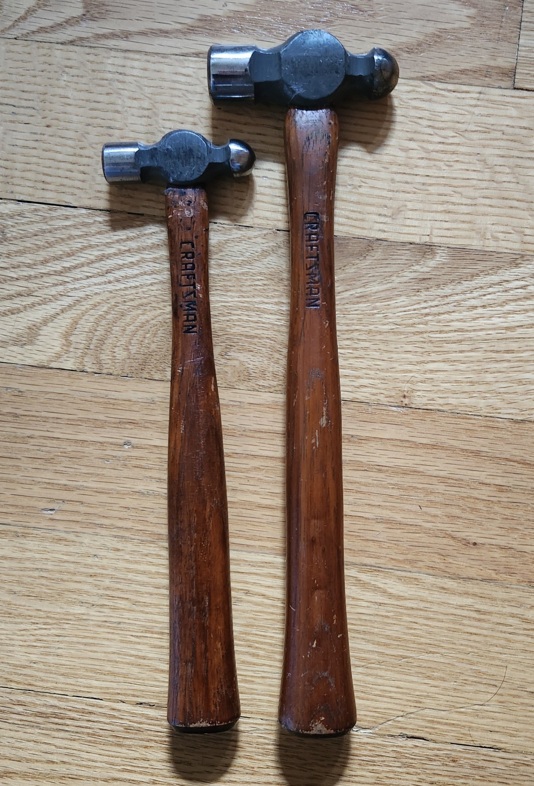 Vintage USA Craftsman Ball Peen Hammers 8 Oz. 38463 and 4 Oz. 38461