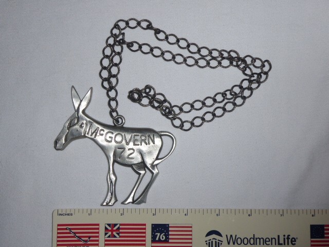 Campaign Political Necklace Vintage McGovern Nice Clean