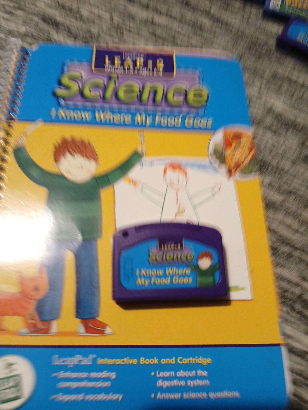 LeapFrog LeapPad Game I Know Where My Food Goes, Book & Cartridge Grades 1-3