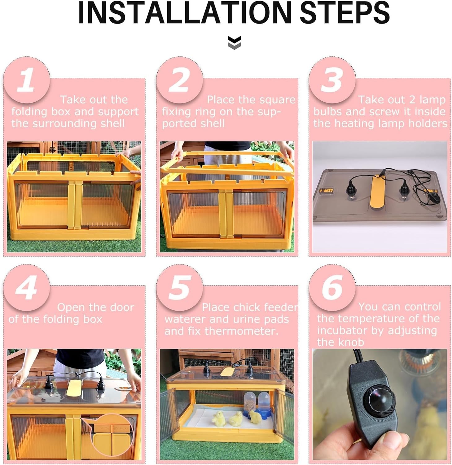 Chicken Brooder Box for Chicks Brooder Heater Chicks w/ Thermometer for 20 Ducks
