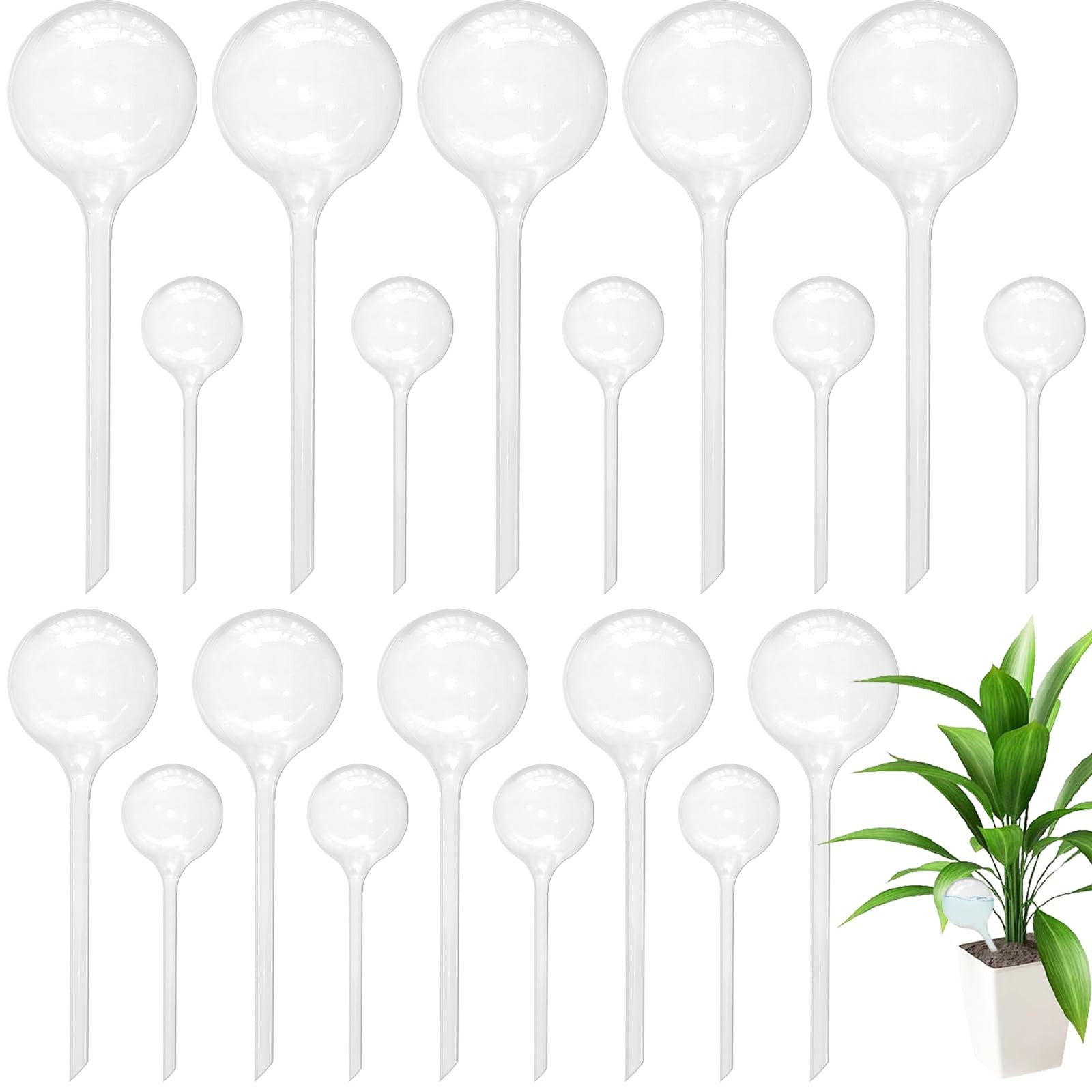 20 PCS Clear Plant Watering Globes,Plastic Watering Bulbs,Self Watering Plant...