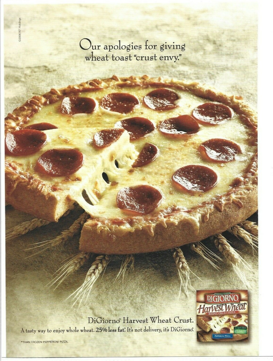 Harvest Wheat DiGiorno Pizza Print Ad,DiGiorno Pizza Magazine Ad, DiGiorno Ad