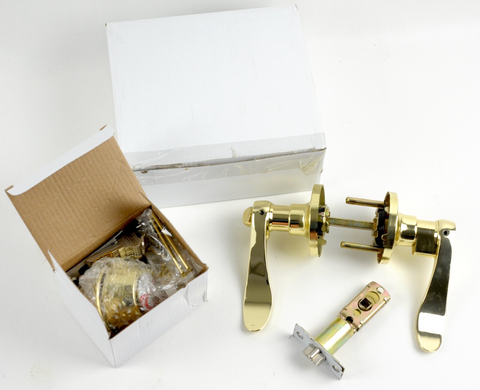 Entry Deadbolt Combo Door locks Levers Handle Polished Brass