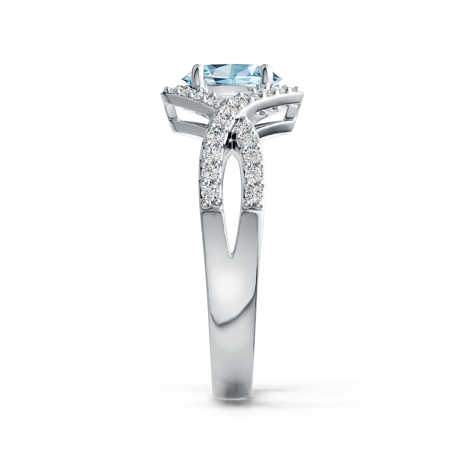 Sterling Silver Semi Mount Ring Setting Oval OV 7X5mm with White Topaz