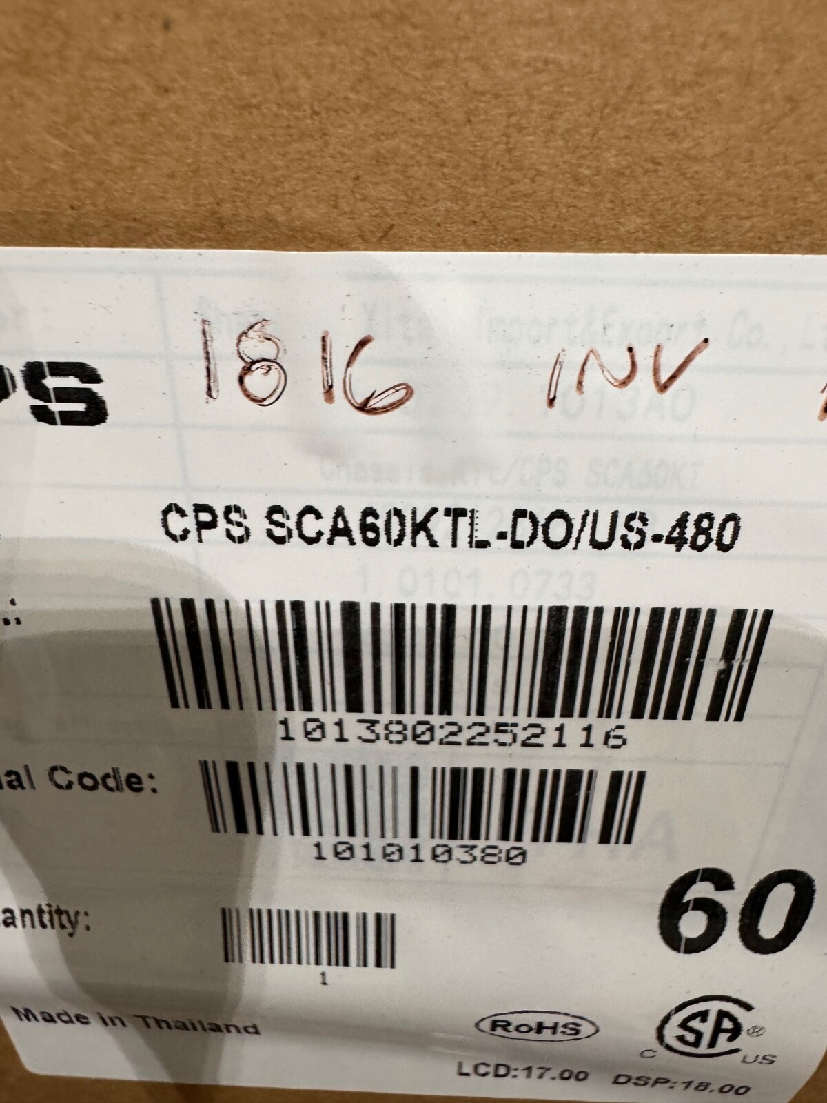 CPS Chint SCA60KTL-DO/US-480