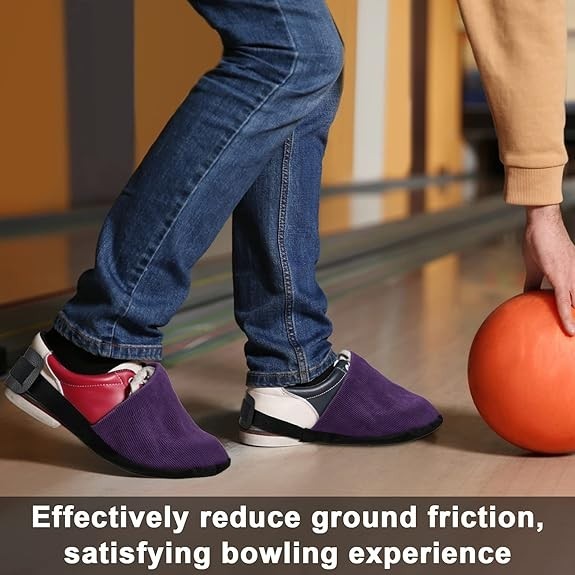 Bowling Shoe Slide, 2 Pack/ 1 Pair Adjustable Sole Large, Purple