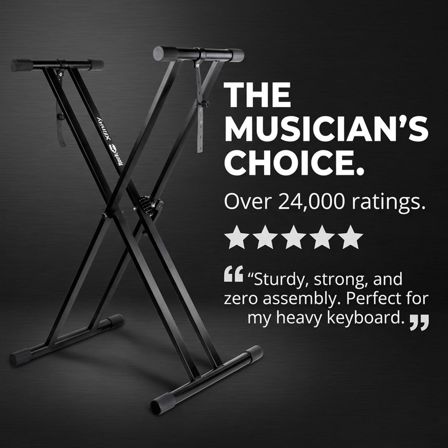 Xfinity Heavy-Duty, Double-X, Pre-Assembled, Infinitely Adjustable Piano Keyboar