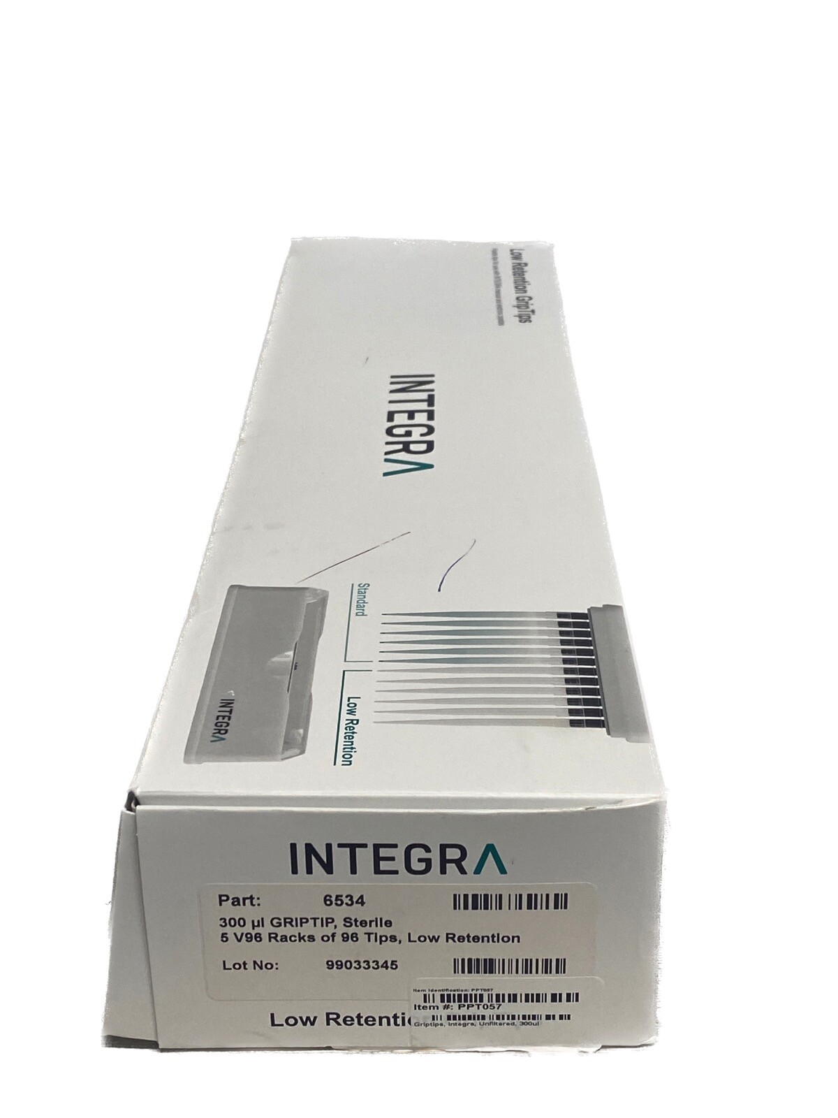 (480/Pk) INTEGRA 300uL GripTip Low Retention Pipet Tips 5x96/Rk Sterile 6534