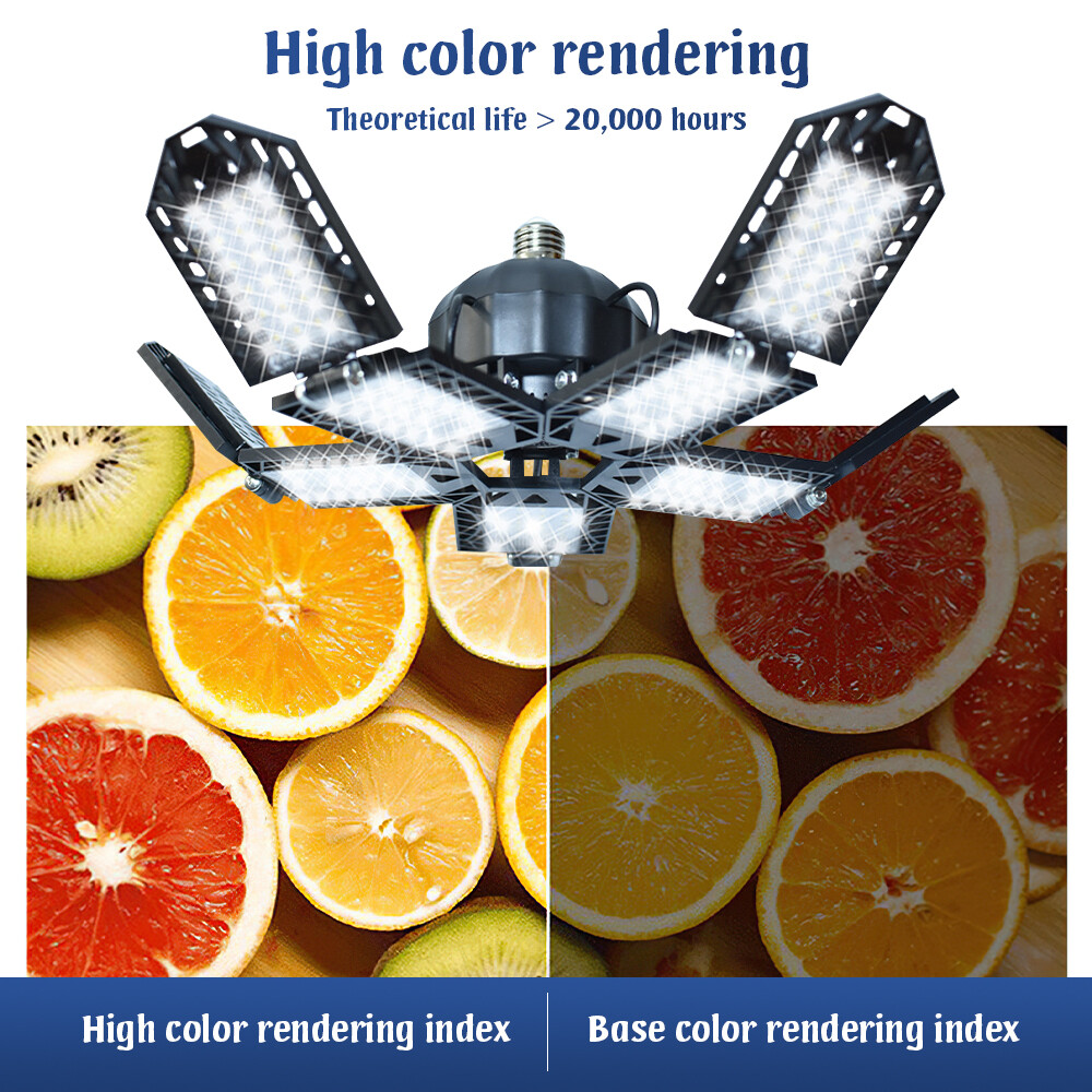 9000000LM LED Garage Light Super Bright Work Shop Ceiling Lights Deformable Bulb