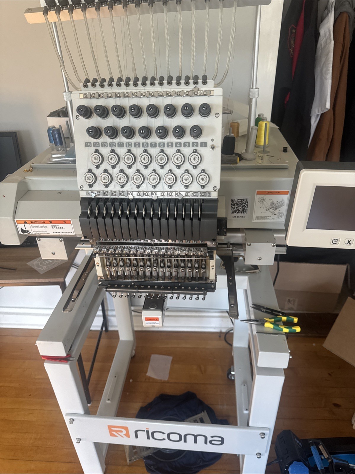 Ricoma MT-1501 Embroidery Machine 15 Needle Single Head with Accessories