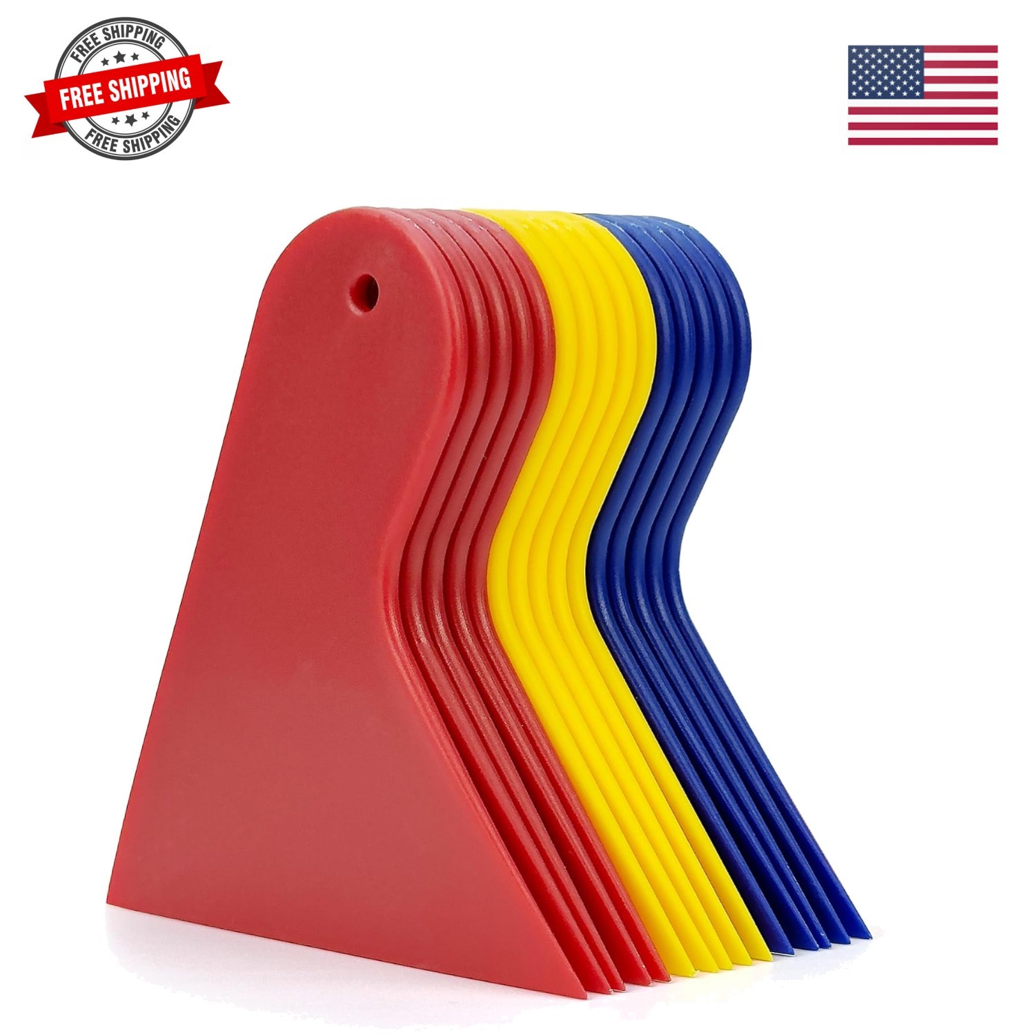 Plastic Small Scraper Set, Vinyl Wrap Squeegee, Decal Applicator, Window Tint...