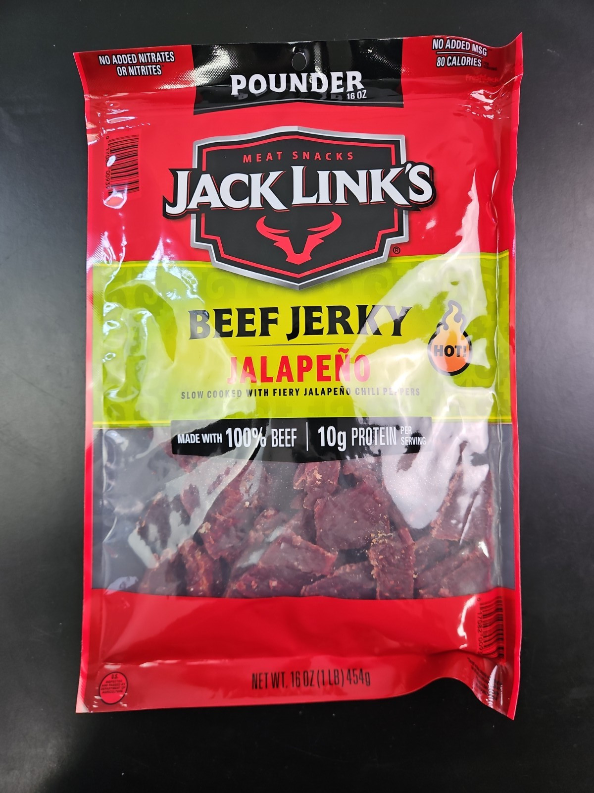 New Pounder Jack Links Beef Jerky Jalapeno Meat Snack 16 oz Bag Best 3/22/2027