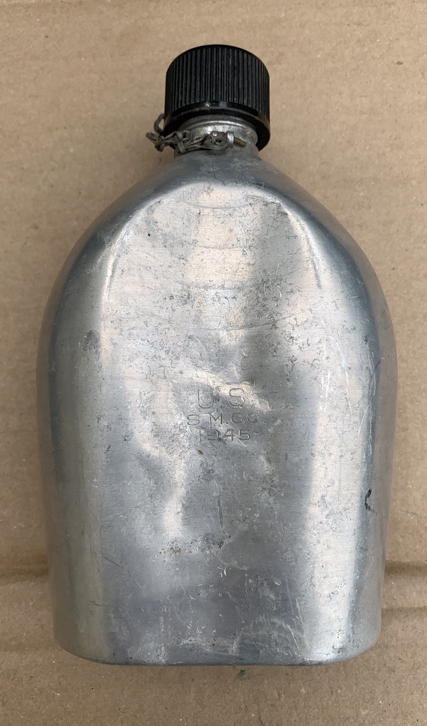 Original WWII US Military Metal Canteen 1945 Dated