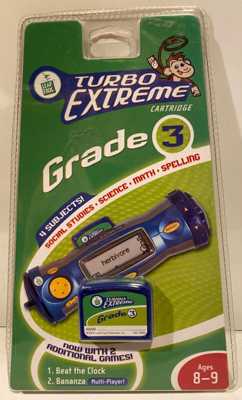 LeapFrog Turbo Extreme 3rd Grade Cartridge Social-Studies Science Math Spelling