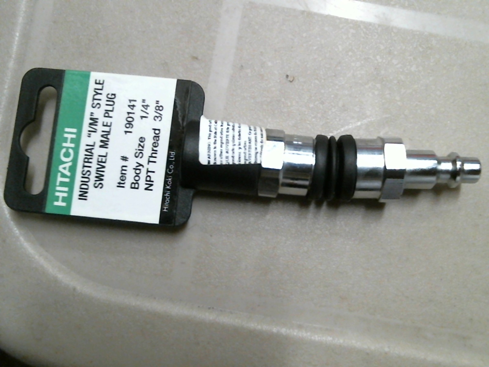 Hitachi 190141 1/4" Body x 3/8" NPT Male Plug Swivel Industrial I/M Style