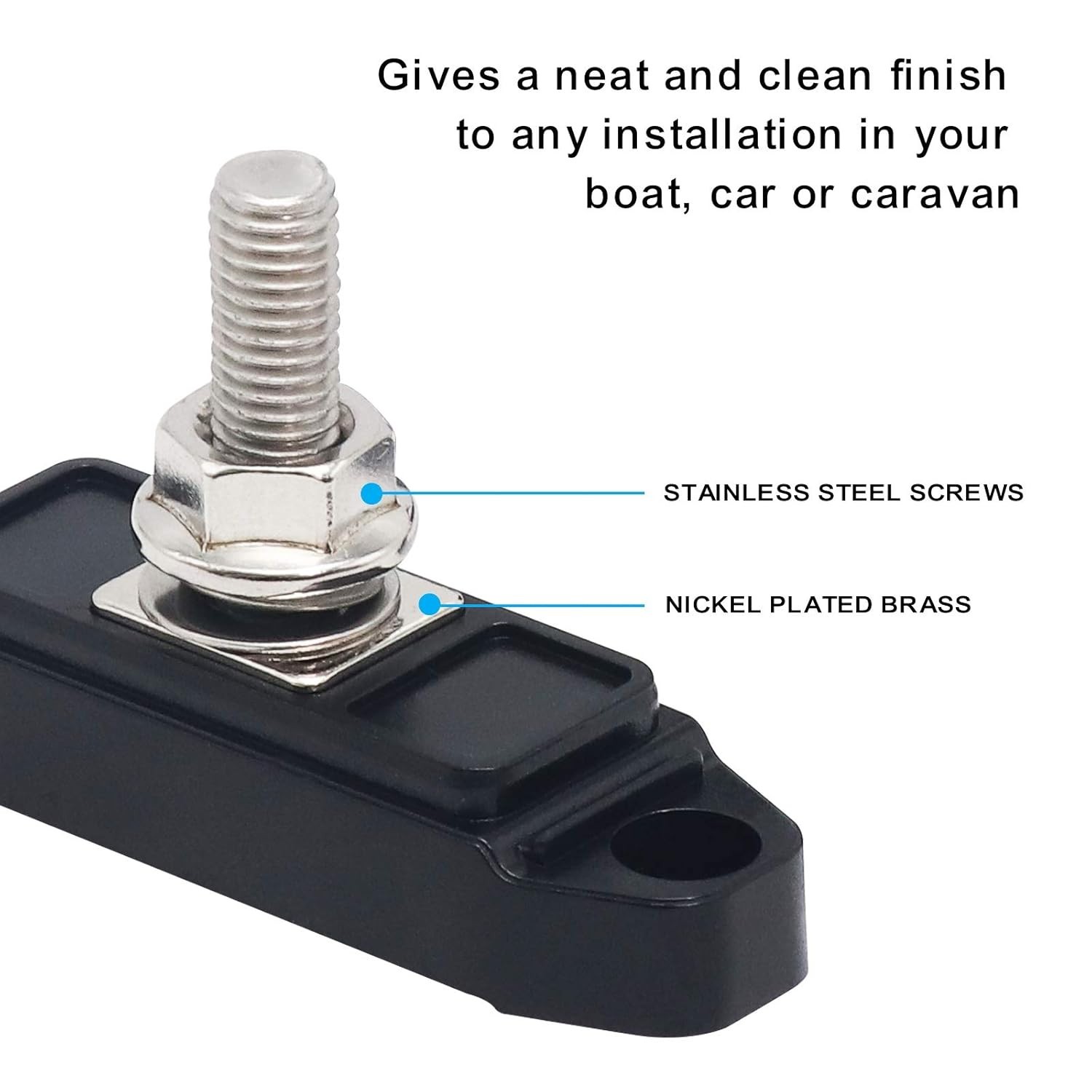 Panel Mount 150A Bus Bar - Reliable Power Distribution Block with Ring Terminals