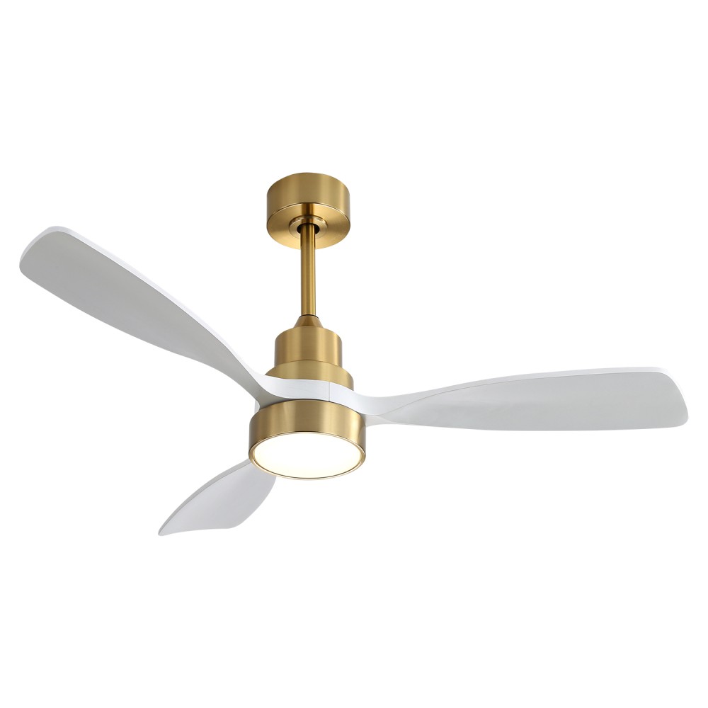 Ceiling Fan With Light 3 Solid Wood Blades Remote Control Reversible DC Motor