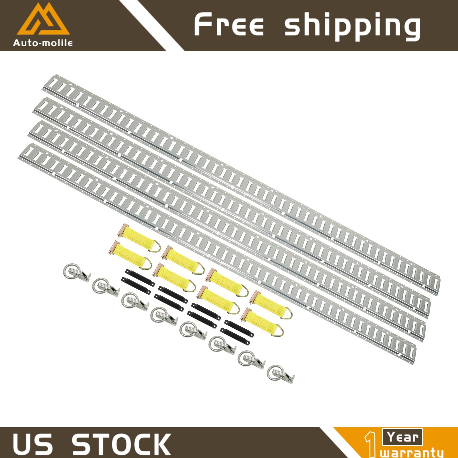 8' E Track Tie Down Rail System Multi Purpose High Quality For Van Truck 28 Pack