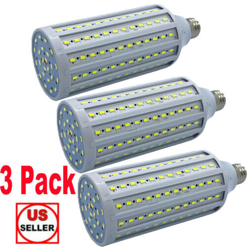 3Pcs Huge Super Bright 300W Eq LED Bulb 168-Chip Corn Light E26 5000lm 50W 6000K
