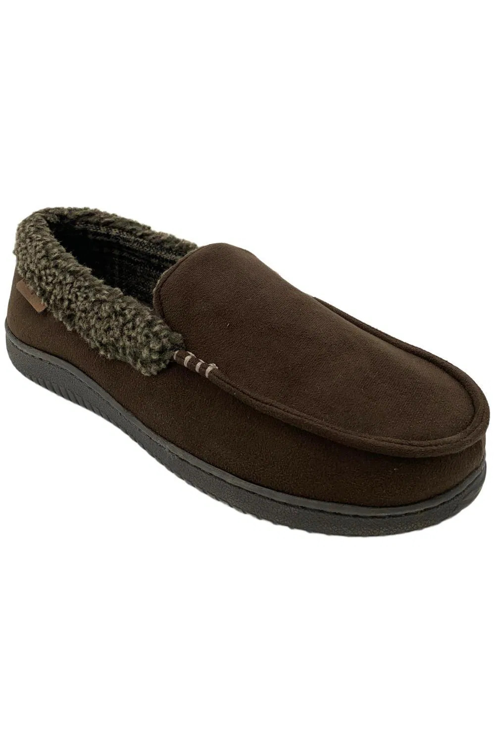 Dearfoams Men's Alexander Moccasin Slippers Coffee