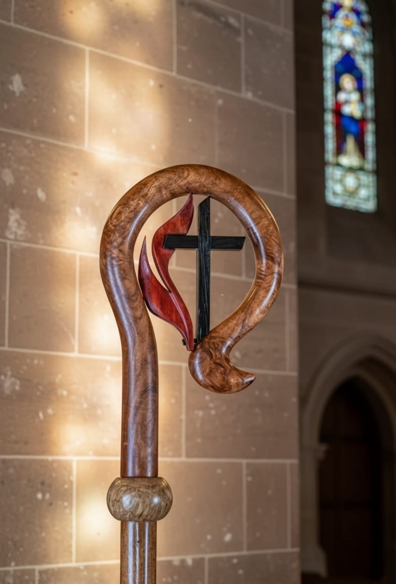 Wooden CROZIER Bishop Staff Crosier Quality Craftsmanship, 72" High Christmas G3