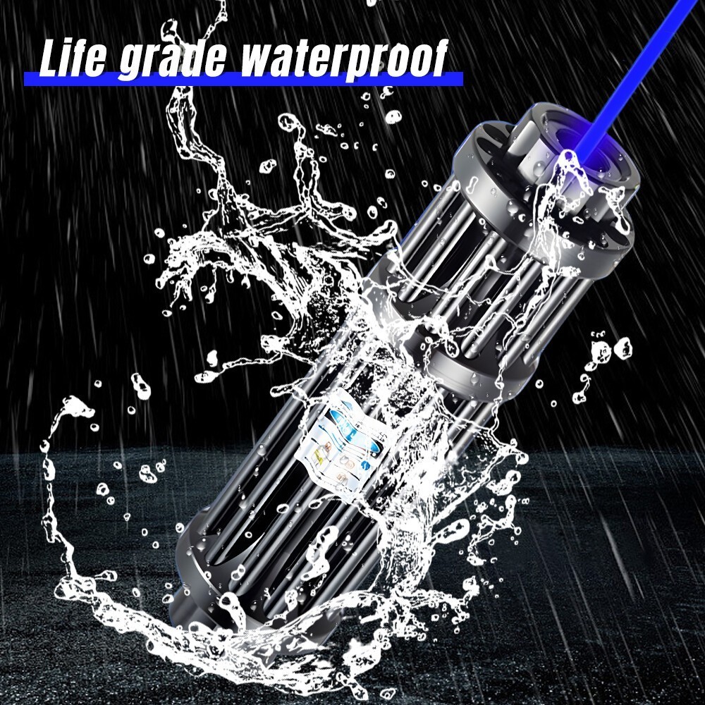 Watt Adjustable High Power Blue Burning Laser Pointer Visible Dot Torch Light US