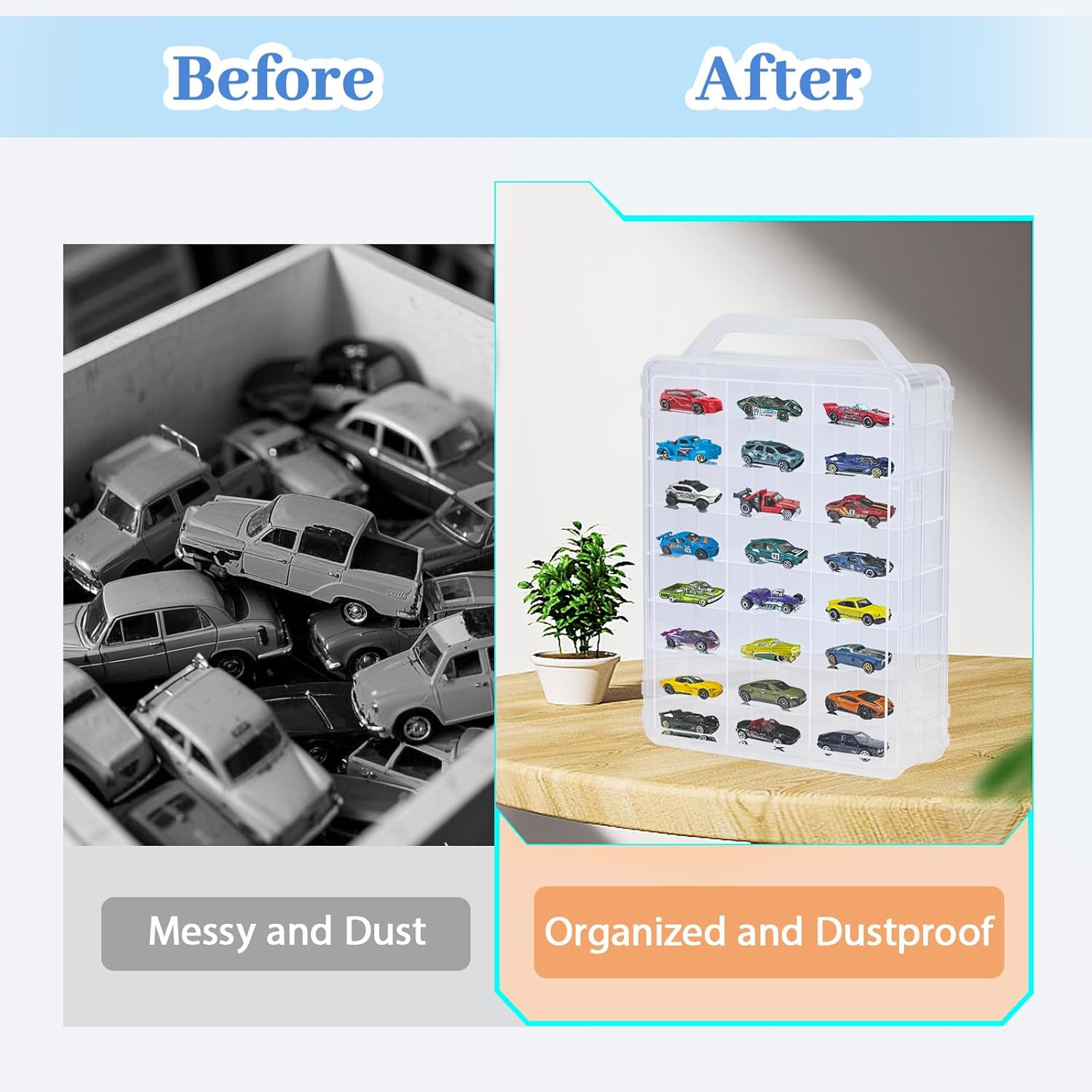 Double Sided Storage Case Only for Hot Wheels Storage with Carrying Handle