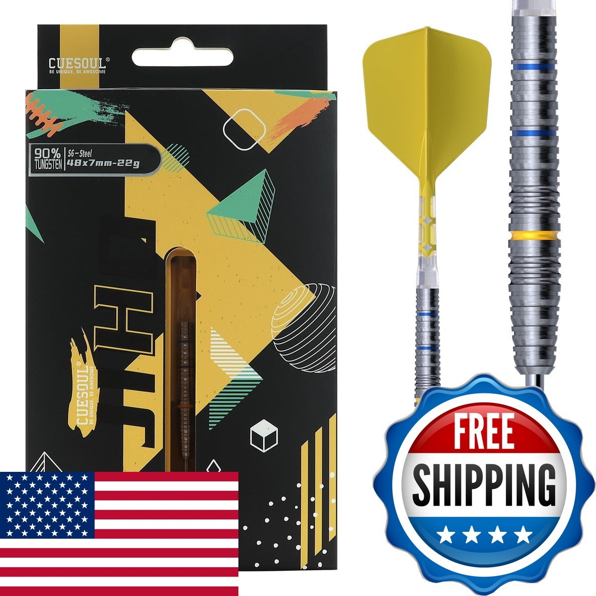 CUESOUL JIHO S6 24g 90% Tungsten Steel Tip Dart Set with ROST T19 Flight