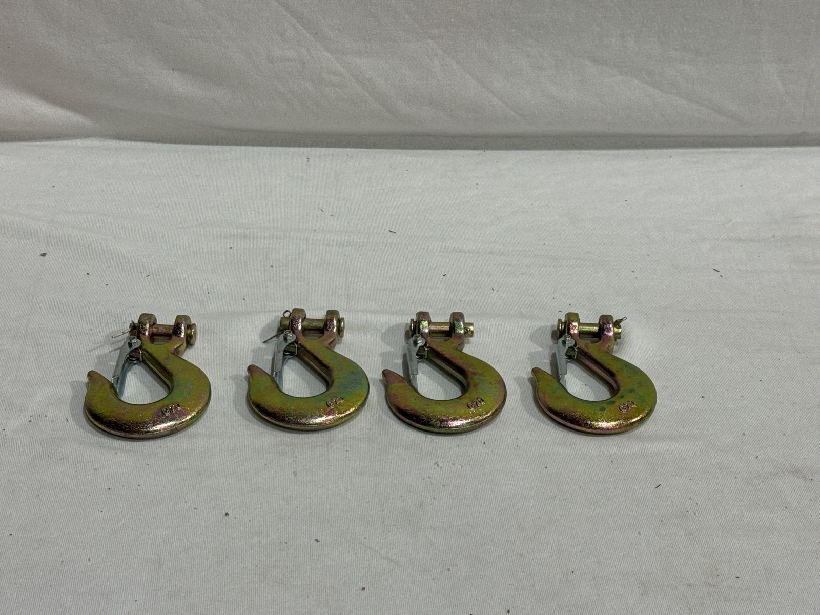 4 Pack G70 3/8" Clevis Slip Hook wLatch Trailer Truck Transport Tow Chain Hook